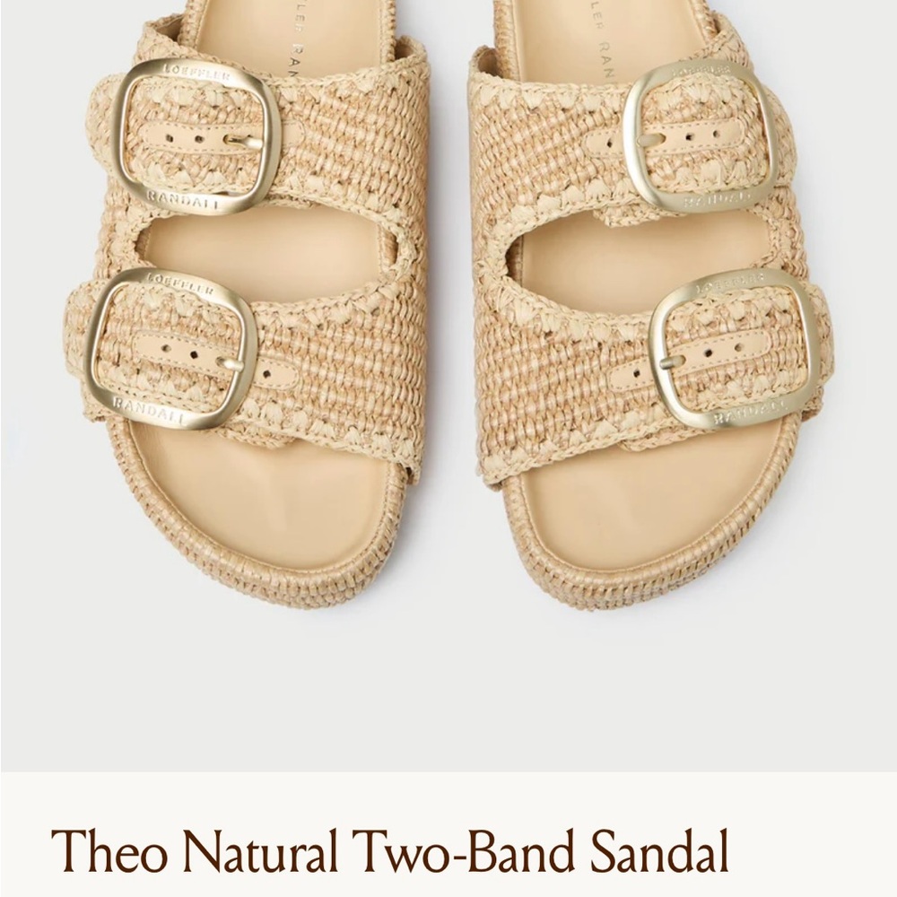 Loeffler Randall Theo Raffia Natural Two-Band Sandal